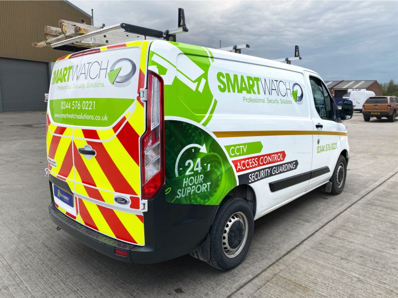 Part wrap and chevron kit on a Ford Transit Custom for Smartwatch