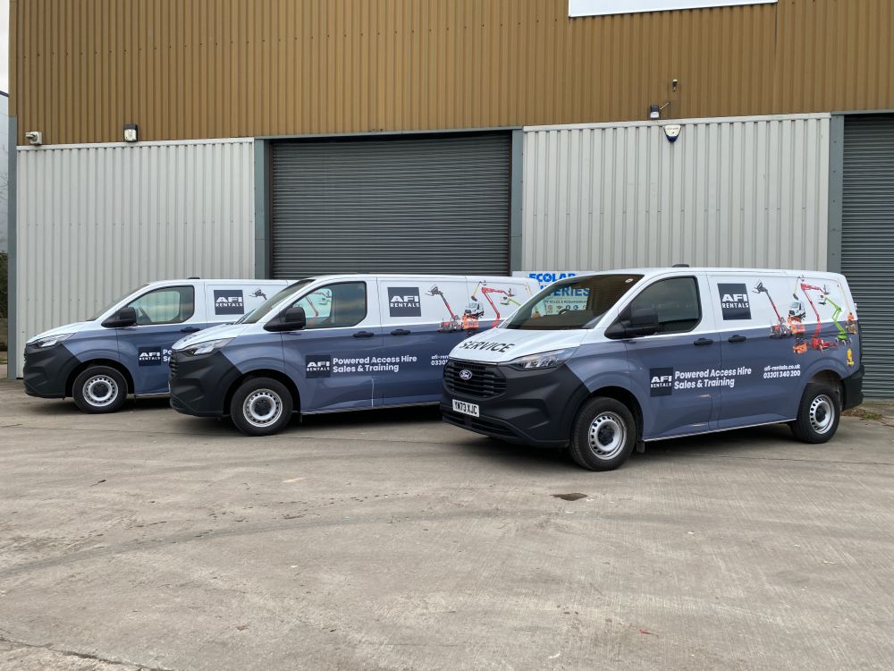 Matching fleet van graphics for AFI
