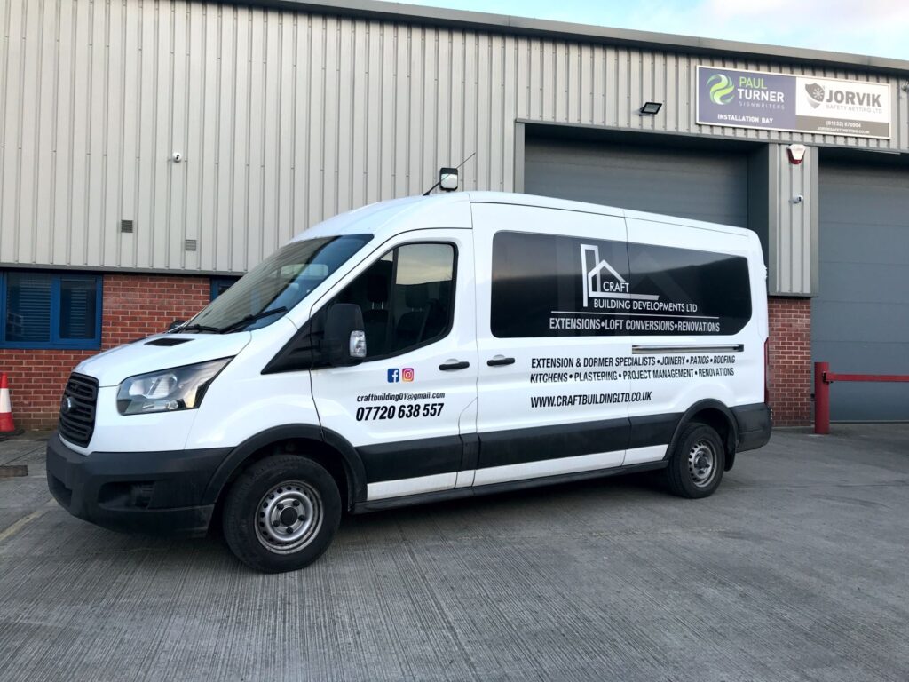 Inset panel van graphics for Craft Building by Paul Turner Signwriters