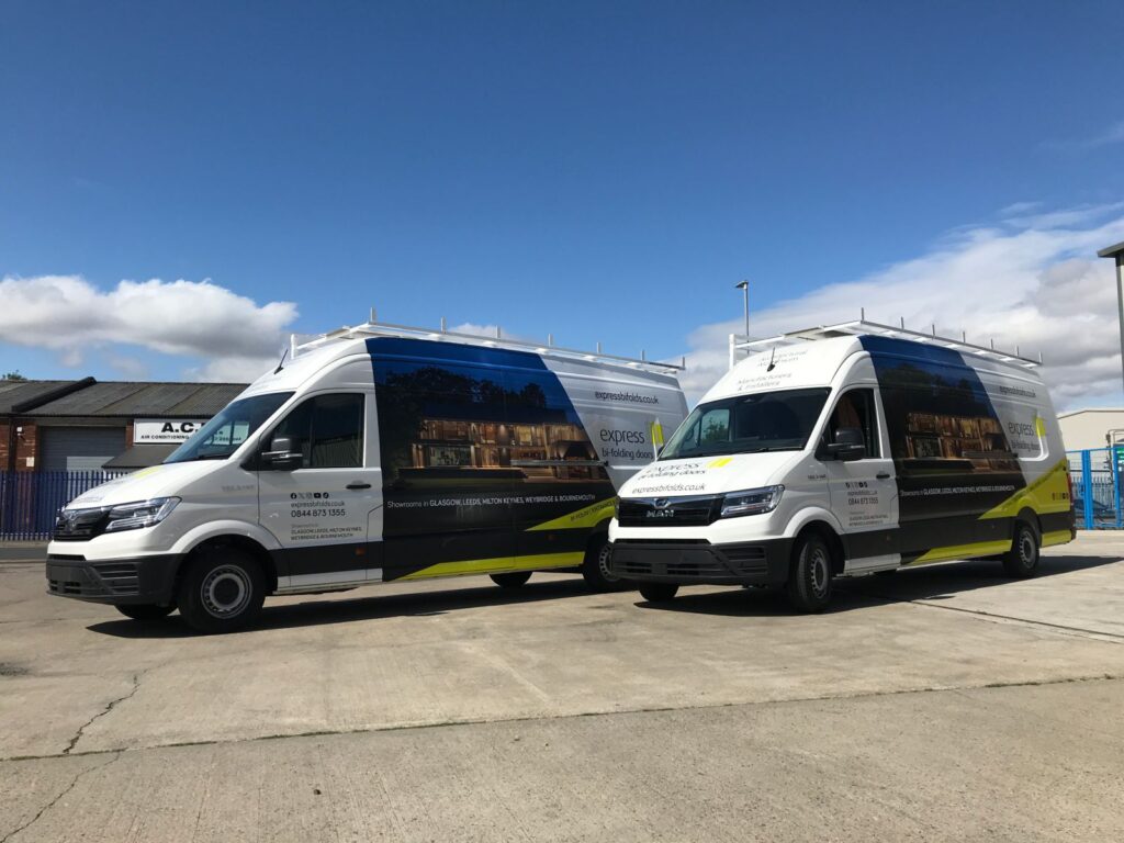 Matching fleet van wraps for Express Bi-folding Doors, Leeds