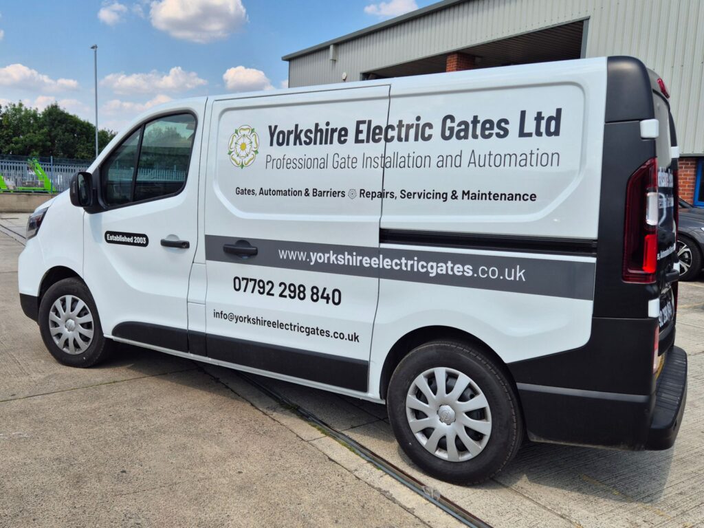 Van lettering for Yorkshire Electric Gates by Paul Turner Signwriters, Leeds